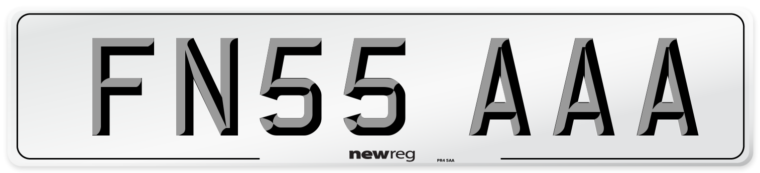 FN55 AAA Number Plate from New Reg